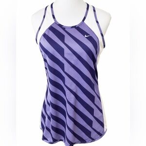 Nike Dri-Fit Purple Striped Racerback Tank - Size Medium